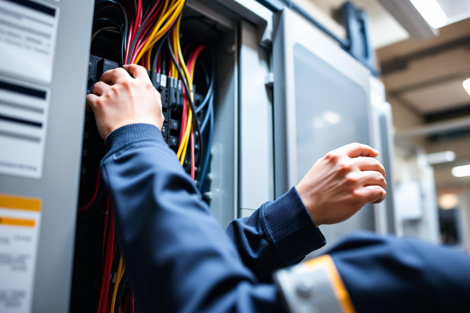 Electrician at work